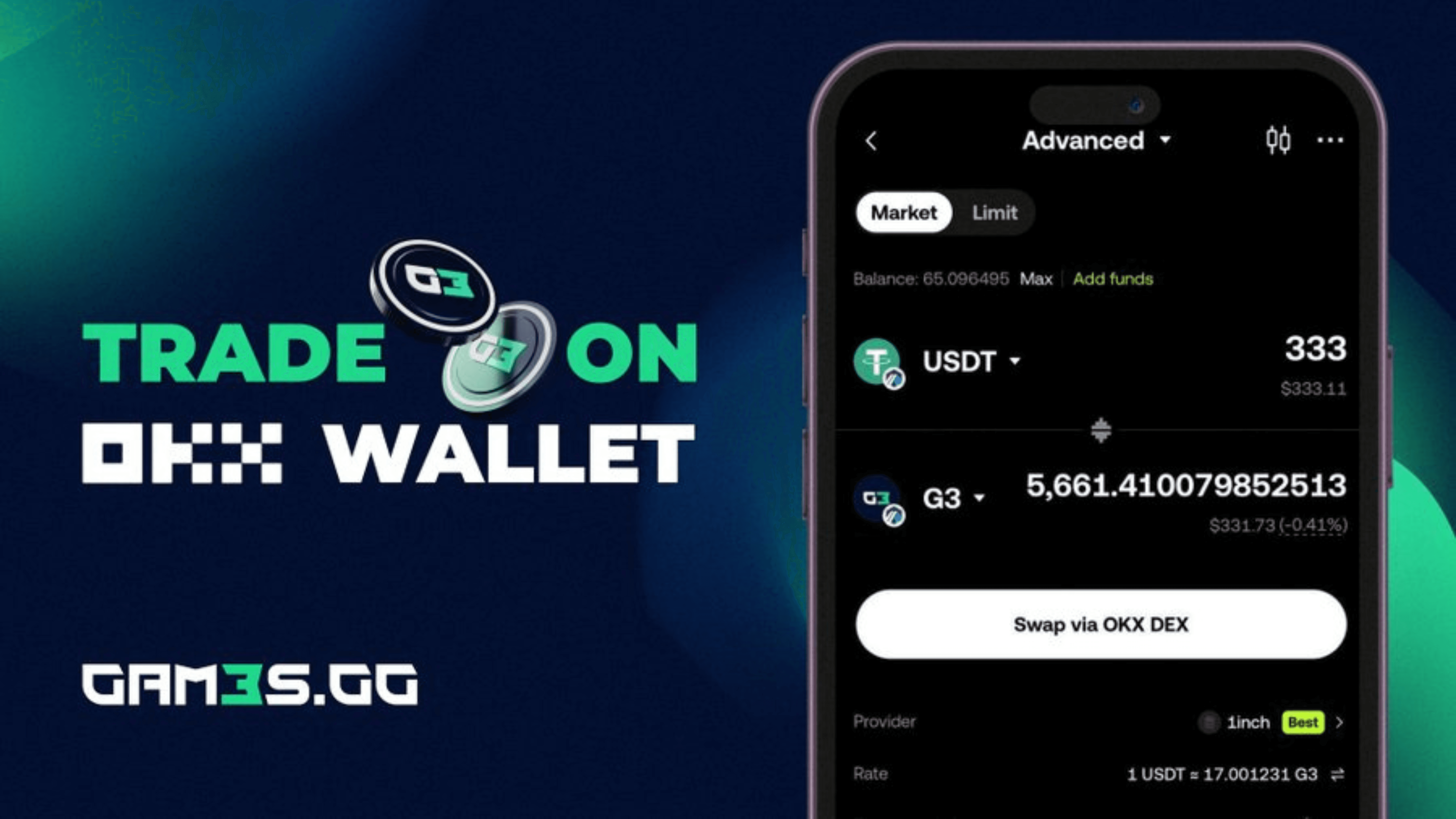 Buy and Trade $G3 Tokens Directly on OKX Wallet | GAM3S.GG